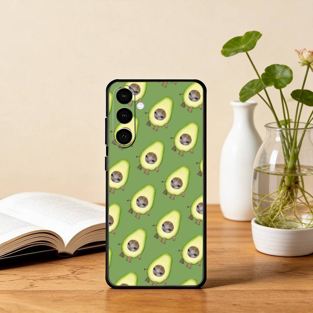 Fruit Cats Meme Phone Case For Samsung Galaxy A73,A72,A71,A70,A53,A52,A51,Soft Silicone Black Cover