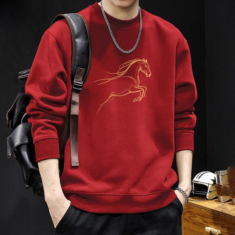 Men s Hong Kong Style Fleece-Lined Loose Hoodie L (135-160 lbs)
