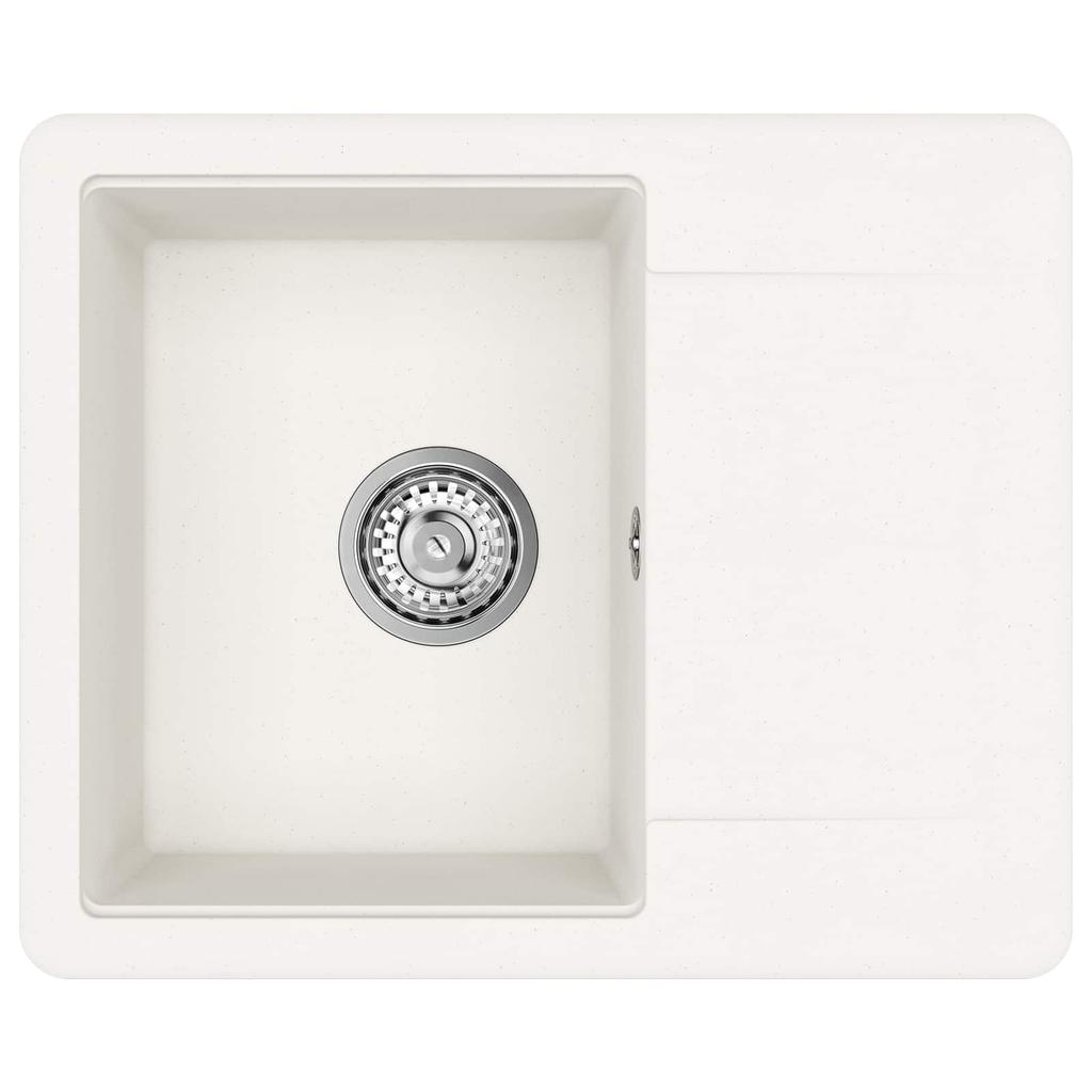 White Kitchen Sink 560 X 460 Mm Made of 80percent Quartz and 20percent Resin