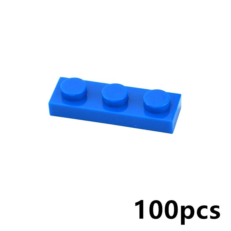 100Pcs MOC Thin Bricks Assembles Particles Plate 1 x 3 Dots Building Blocks Parts DIY Educational Gift Toys Compatible 3623