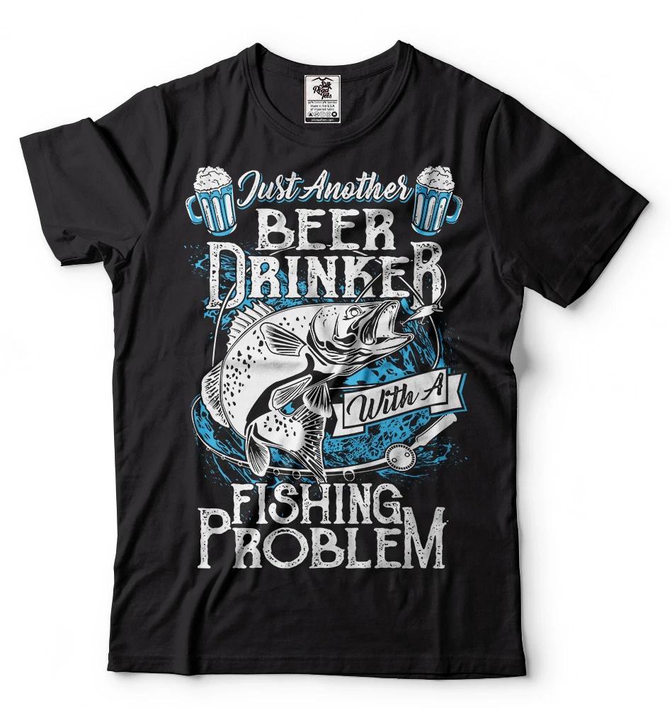 Fishing T-shirt Funny Fisherman Cool Fishing Beer T-T-shirt Funny Fishing Tee T-shirt XL