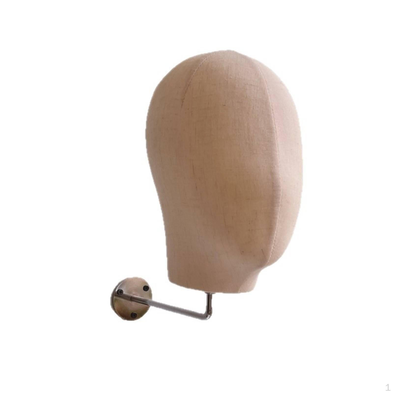 WallMounted Mannequin Head LinenTextured Texture WallAttached Metal Arm