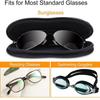 KLASSNUM Neoprene Glasses Case Men Sunglasses Bag Soft Portable Reading Glasses Pouch Kids Women Travel with Metal Clip Zipper