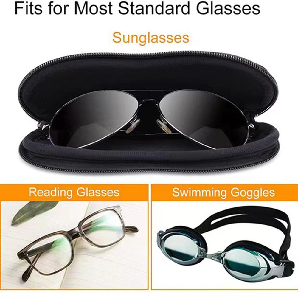 KLASSNUM Neoprene Glasses Case Men Sunglasses Bag Soft Portable Reading Glasses Pouch Kids Women Travel with Metal Clip Zipper