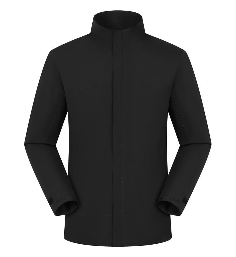 Solid Color Thin Windbreaker with Logo and Anti-Static Stand-Up Collar