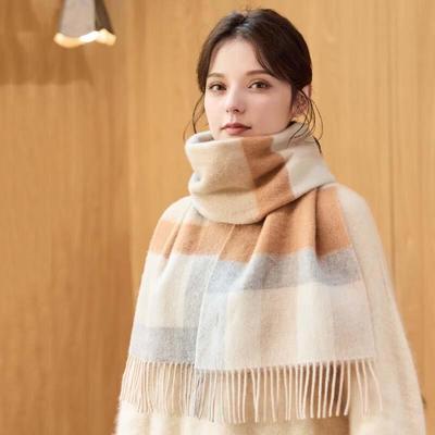 Women's Autumn/Winter Wool Plaid Scarf