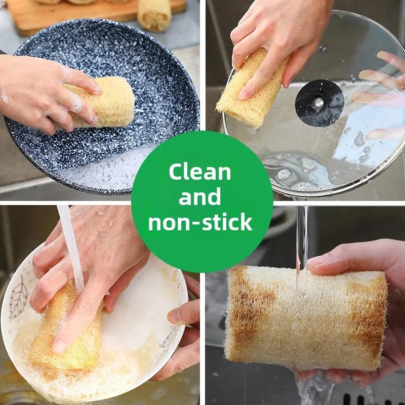 Multifunctional 3pcs natural organic luffa,kitchen cleaning,exfoliating body scrub,used for both men and women,daily necessities