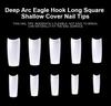 kads 500pcs 10 Sizes Long Square Half Cover False Nail Tips No-Crease Clear Nature White Nail Art Tools Fake Nails Manicure