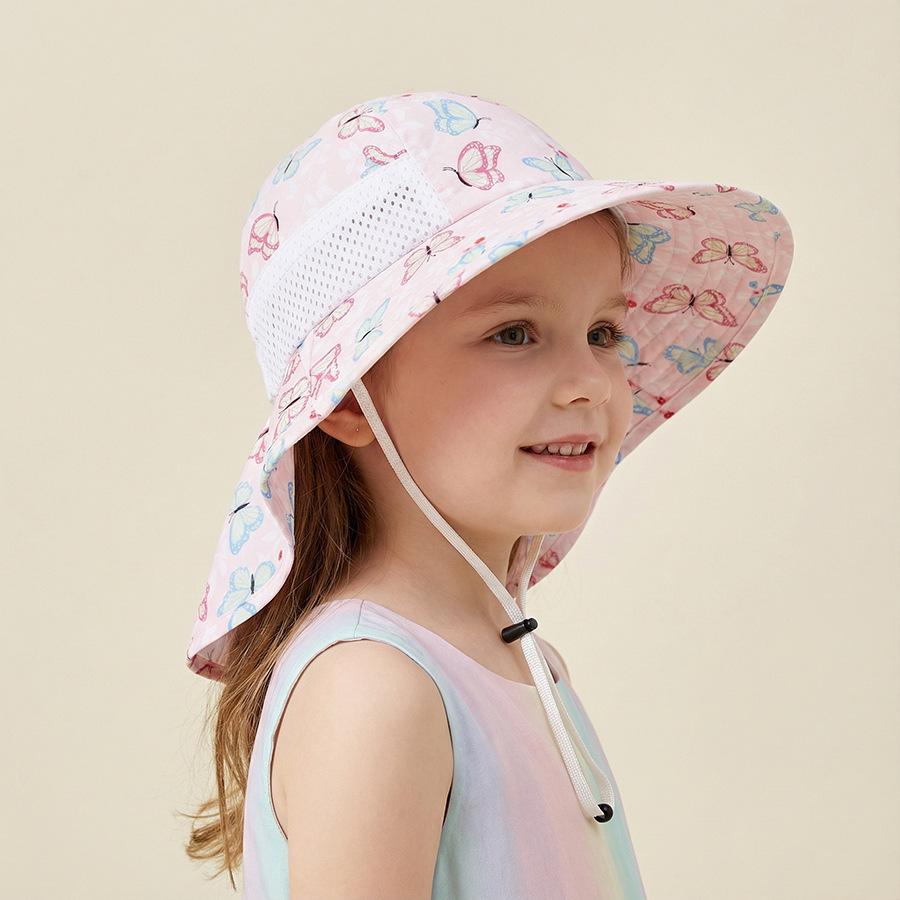 Children's Breathable Sun Hat with Detachable Face Cover for Outdoor Travel & Mountaineering