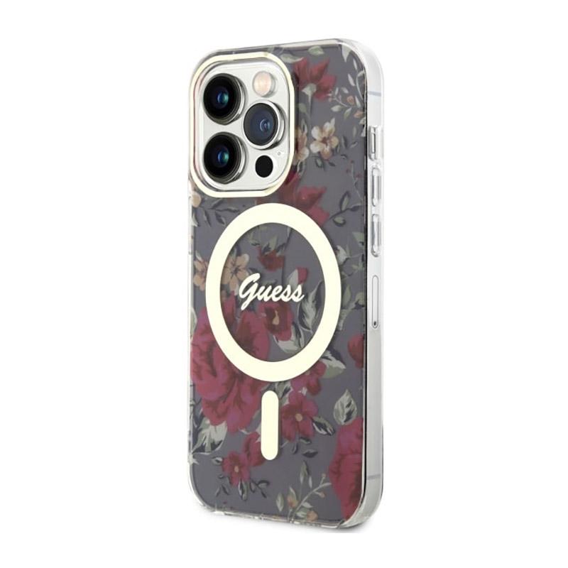 Guess Flower Magsafe - Etui Iphone 14 Pro (Zielony)
