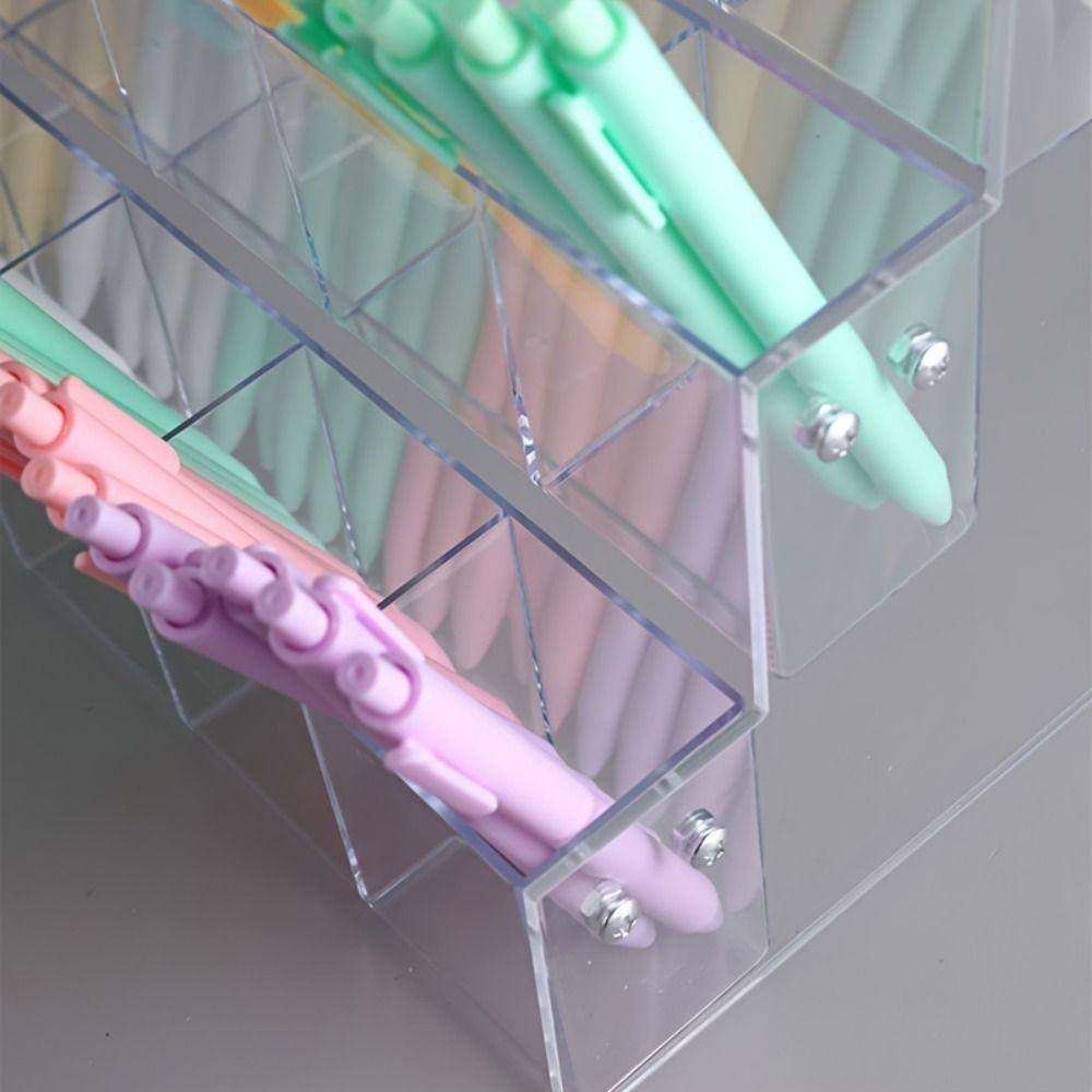 Transparent Mark Pen Holder 2/3/4/5/6 Layer Makeup Brush Holder Brush Storage Rack  Stationery Shop