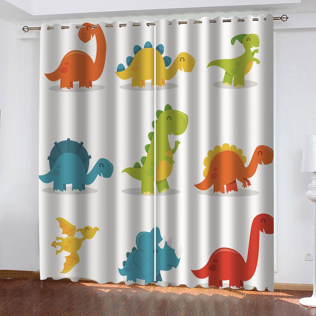 3D Jurassic Animal Dinosaur Blackout Curtains for Elegant Houses Rooms 2 Pieces Curtain for Living Room Bedroom Decor Hook