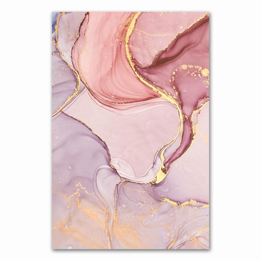 Nordic Colorful Golden Scandinavian Modern Abstract Canvas Painting Wall Art Print Pictures for Living Room Home Decor