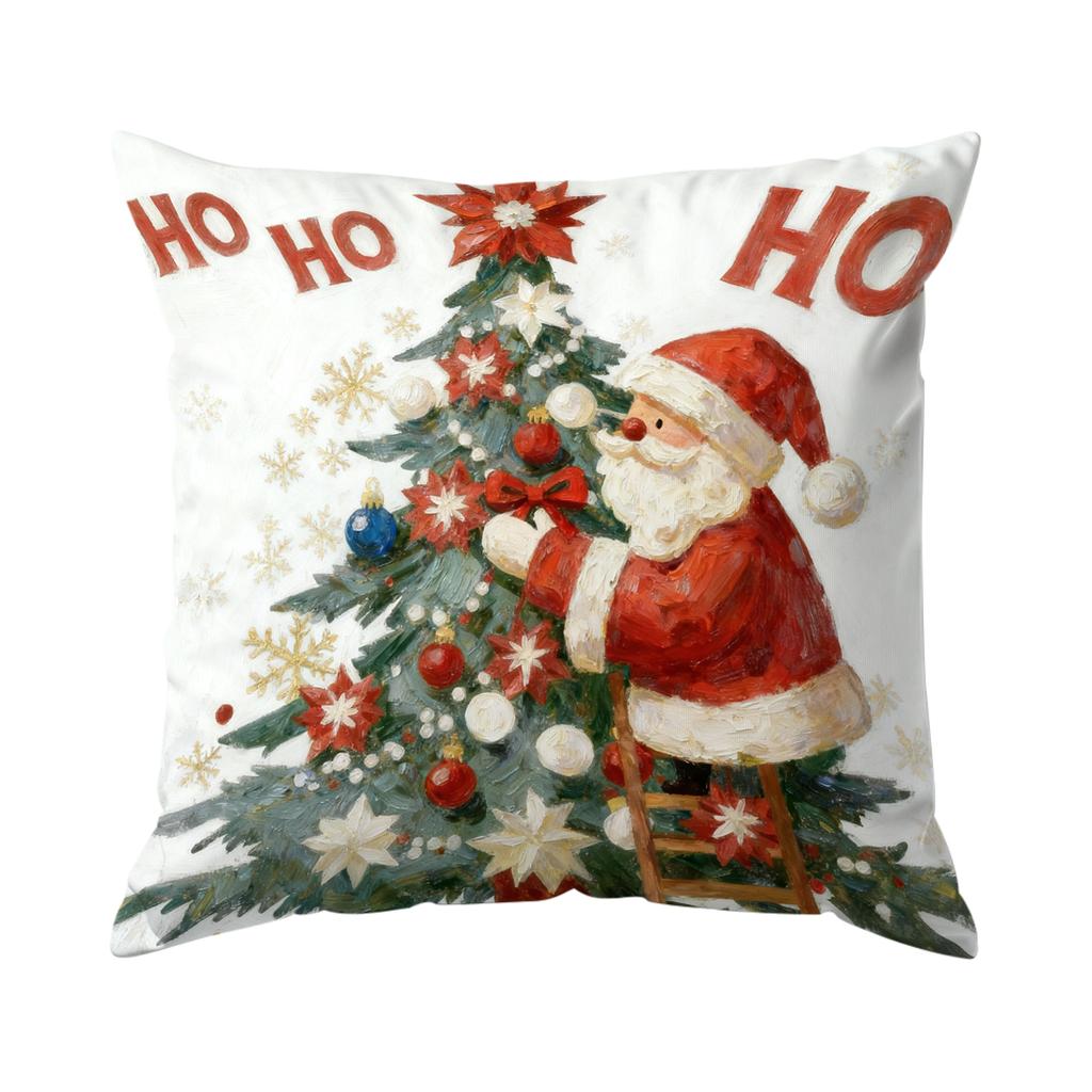 Cartoon Christmas Theme Pillowcase Printed Polyester 40/45/50Cm Throw Pillowcover Decorative Sofa Cushion Pillowslip Home Decor