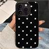 Білий чохол для телефону в горошок Простий для iPhone 11 12 13 14 15 16 17 Pro Max 16E 17Air X XR XS Max 7 8 Plus Ударостійкий М'який чохол