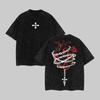 Kurapika HxH Urteils-Kette Acid-Wash Übergroßes Y2K Baumwoll-Grafik-T-Shirt