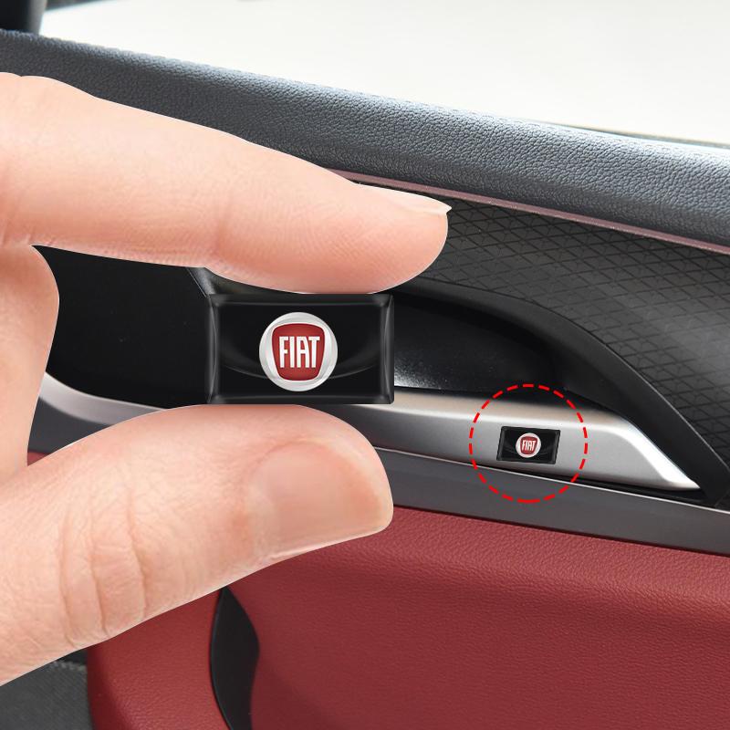 2/10Pcs Carbon Fiber Fiat LOGO Emblem Steering Wheel Car 3D Stickers for Fiat Abbas 500 500L 500X 124 Aegea MobiPanda Tipo Sedici Centoventi Fiorino