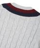BROOKS BROTHERS Cotton Cable Tennis V-Neck Sweater (Grey) (Bbwnmm6839Wes)
