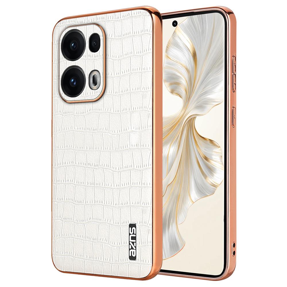 

AZNS For Oppo Reno13 Pro 5G Case Electroplating Crocodile Texture PU+TPU Phone Cover White