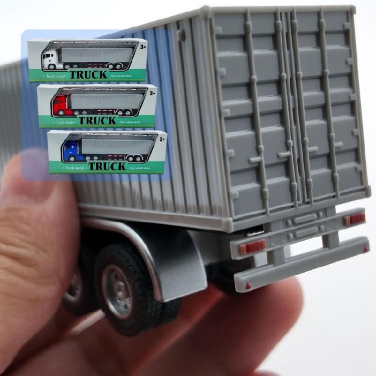 Premium Die Cast Metal Container Truck Model 20.5CM Realistic Transport Vehicle Design Collectible Home Accent Ornament
