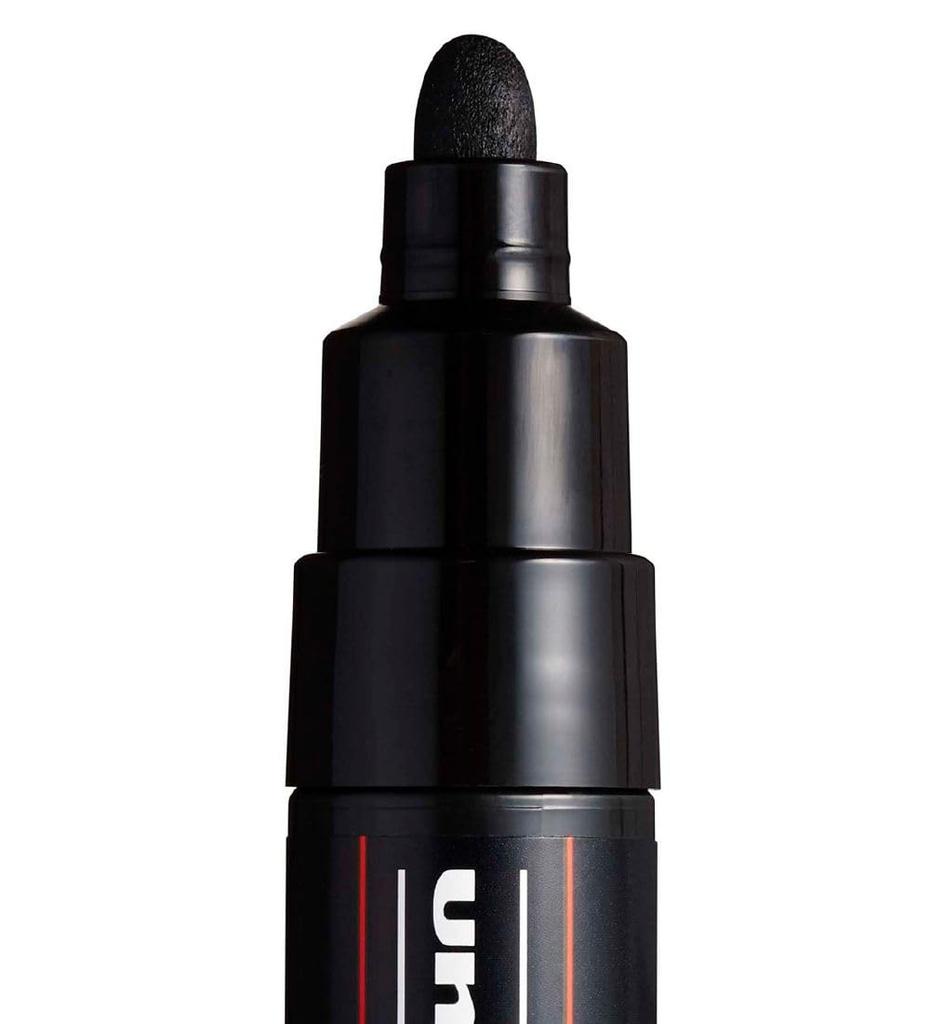 Uni-Ball Posca 7M Broad Bullet Marker Pen 4.5-5.5 Mm Black Ink for Art & Creative Projects