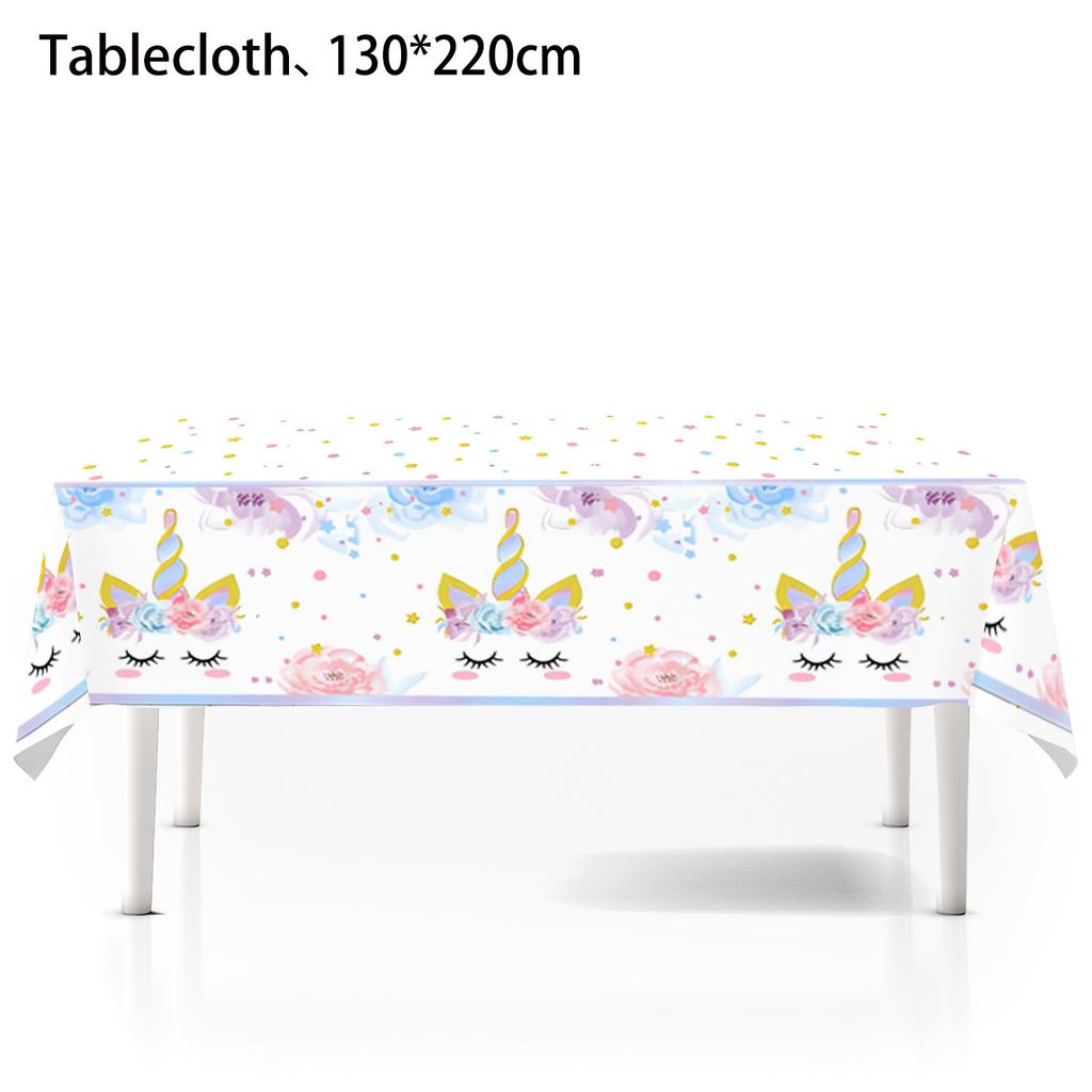 Einhorn Thema Tischdecke Partyzubehör Geburtstagsdekoration Tischdecke Einweg Pe Tischdecke Einhorn Tischdecke