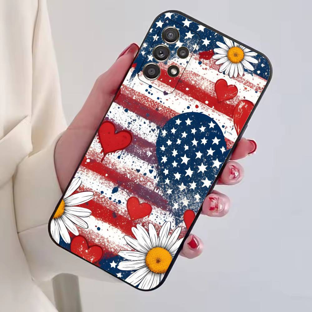 ΗΠΑ Σημαία Αμερικής Θήκη Κινητού Για Samsung S25,S24,S21,S22,S23,S30,Ultra,S20,Plus,Fe,Lite,Note,10,Μαύρο Κάλυμμα