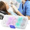 100Pcs Rubber Steel Dental Polishing Cup Mixed Color Polisher with Storage Box
