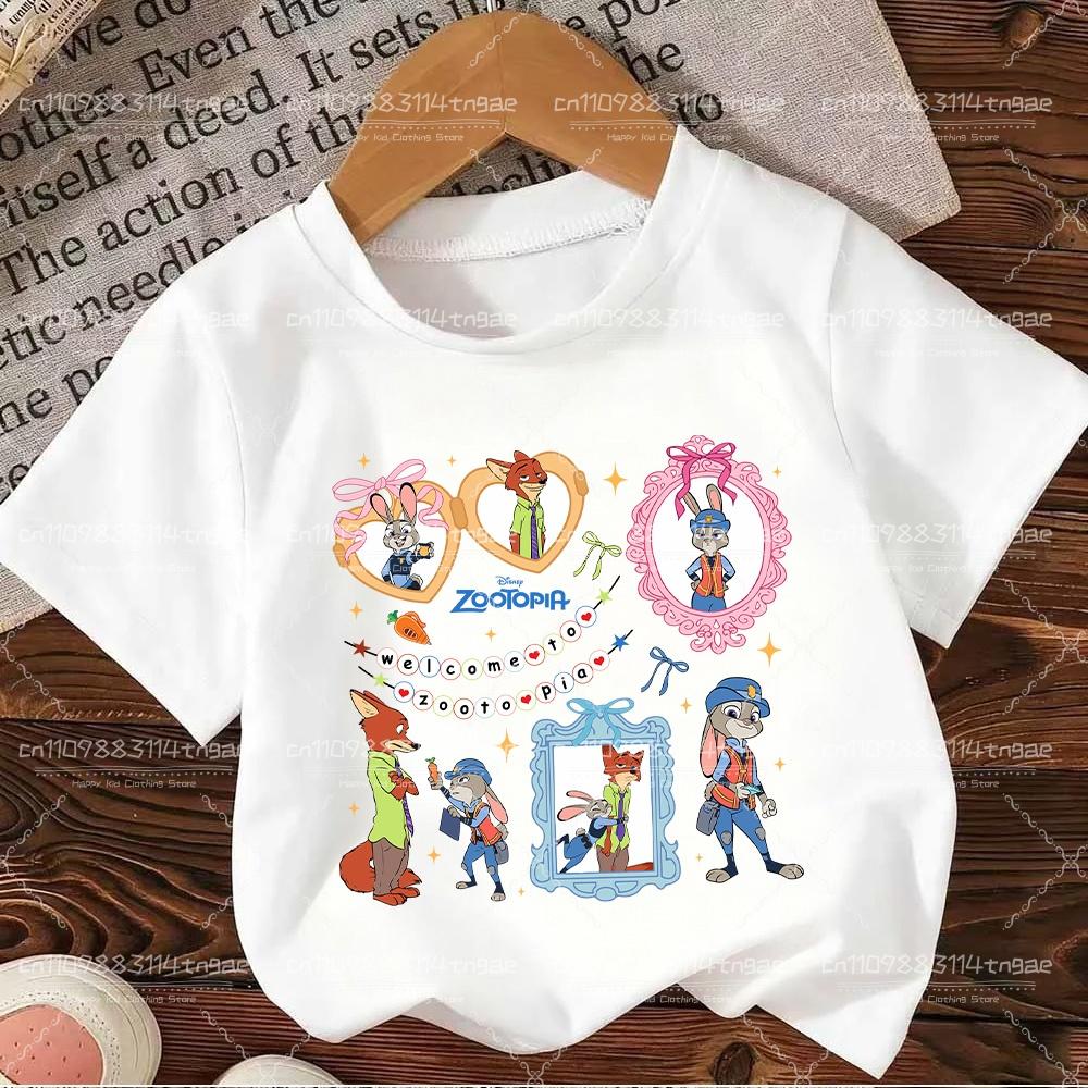 2026 Zootopia Judy&Nick&Gary Tshirt for Kids Casual Cotton Short Sleeve Tees Comfortable Top Street Fashion Parent Child Clothes
