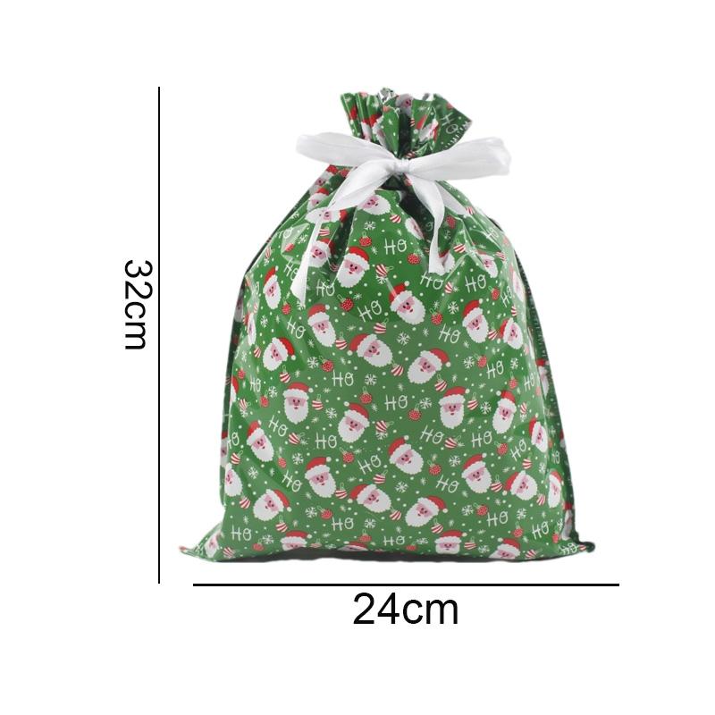 Christmas Gift Bags Large Capacity Merry Christmas Drawstring Gift Packaging Bags 2025 Navidad Party Candy Cookie Wrap Pouch