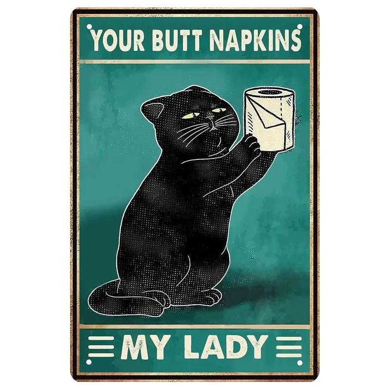 Cats Decor Funny Metal Tin Signs I Love you to the moon and Back Cat Posters for Home Bathroom cafe Pub Bar Gifts for Cat Lov