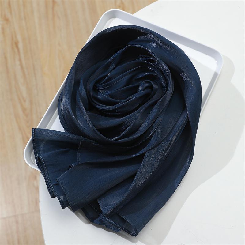 2025 Frühling/Sommer Damen Seidenschal: Leichter, einfarbiger Sonnenschutzschal