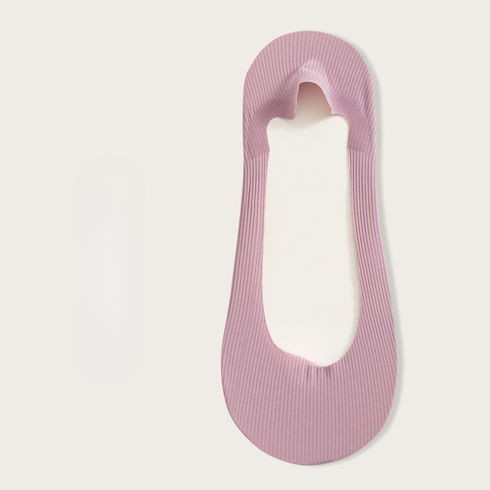 Women's Summer Thin Cotton Bottom Invisible Silicone Non Slip Heel Shallow Mouth Boat Socks