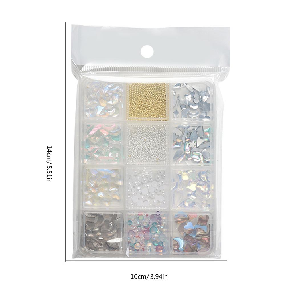 1Box Acrylic Butterfly Flower Bear Nails Art Pendant 3D Nail Charms Designs Metal Applique Jewelry Accessories