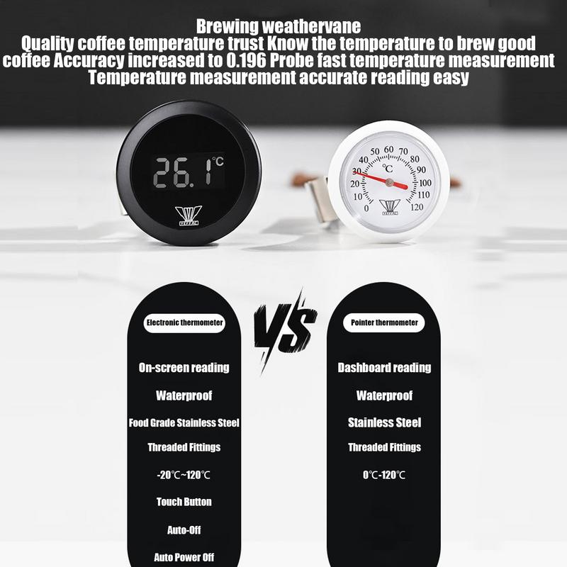 Milk Frothing Thermometer Stainless Steel Dial Probe Temperature Monitor for Coffee Milk Froth Chocolate Cappuccino Food