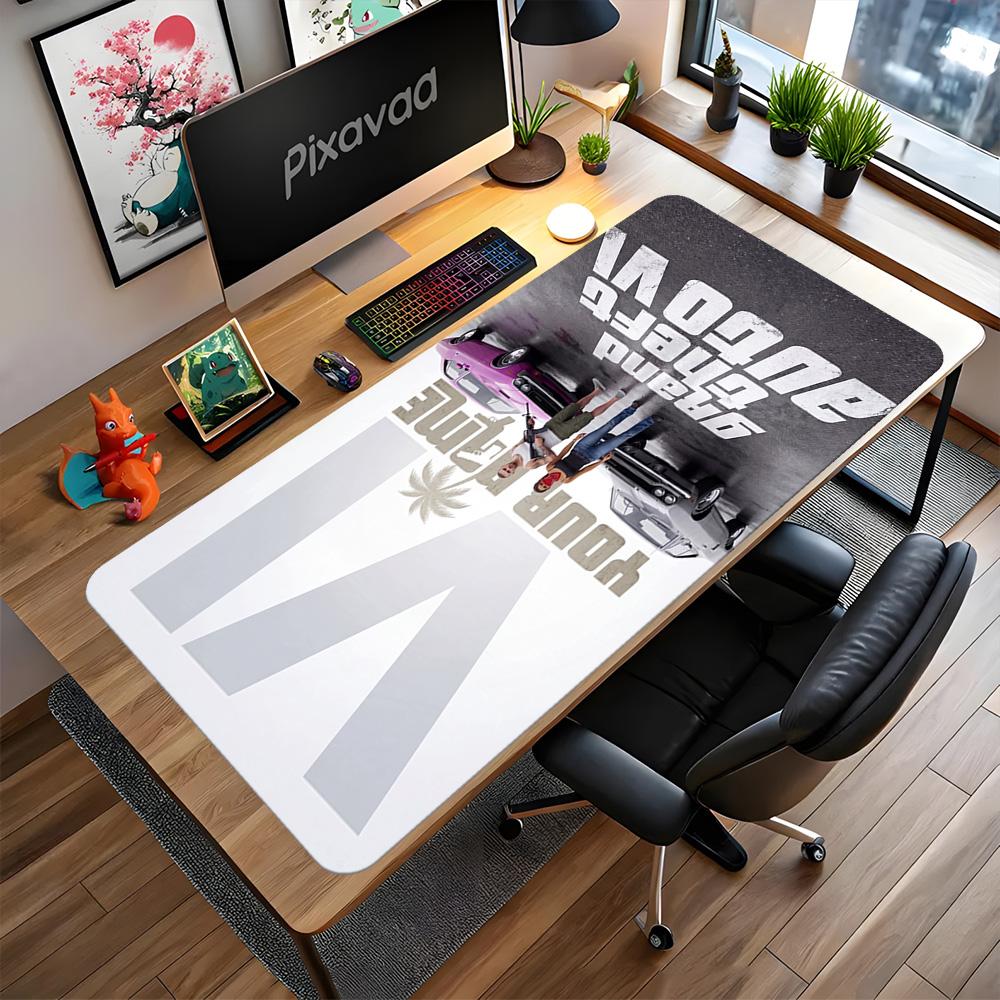 Grand Theft Auto Personalized Text Mouse Pad Keyboard Pad Computer Desk Keyboard Mat Non-Slip Rubber Base Computer Decor Item Office Use