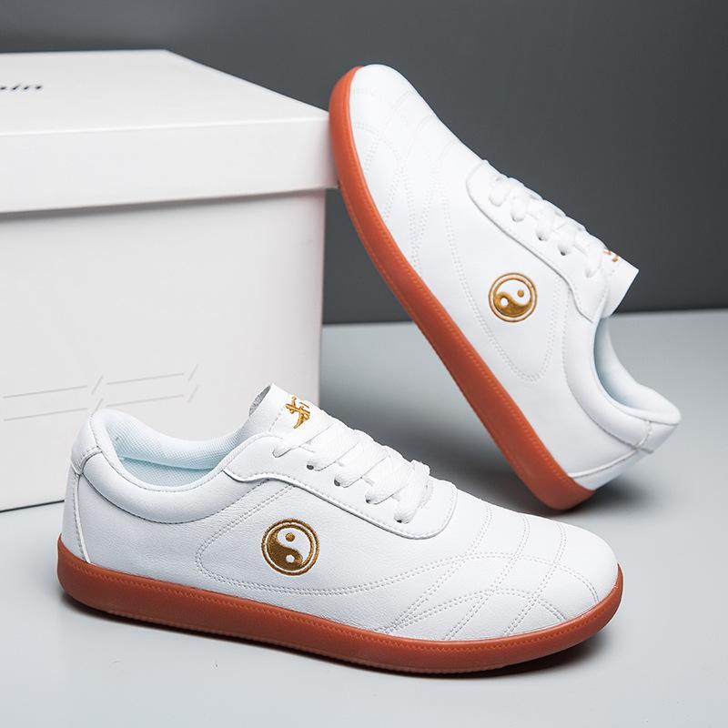 Tai Chi Shoes Women's Leather Beef Tendon Soles Professional Martial Arts Shoes Spring and Autumn Sports Shoes Summer Tai Chi Practice Shoes Men's