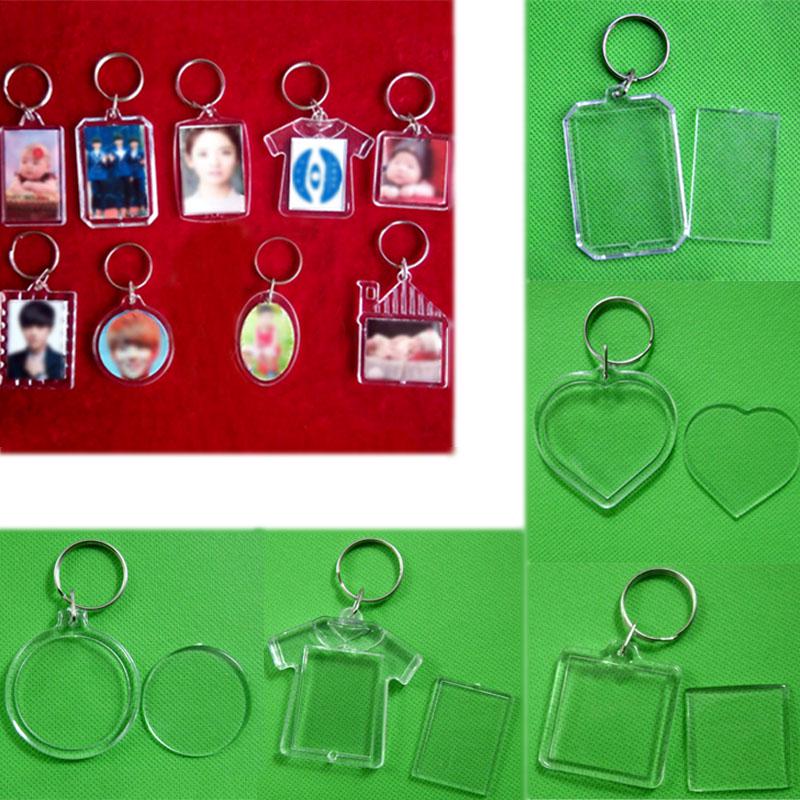 

Лидер продаж DIY фоторамка прозрачный брелок круглый прямоугольник унисекс вставка фото женский мужской акриловый брелок пустой