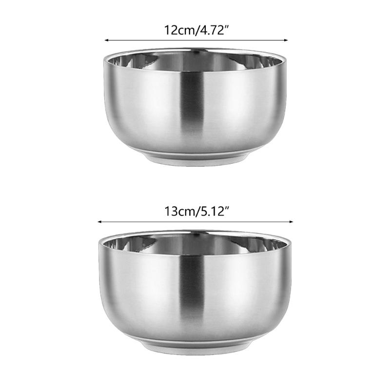 Insulated Bowl Dishwasher Safe Salad Bowl Stainless Steel Bowl 12cm Diameter Double Layer Enjoy Hot or Cold Soups