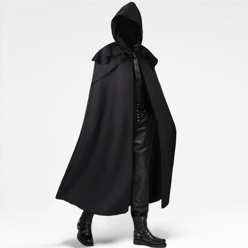 Mantello con Cappuccio Medievale Gotico 2025: Cosplay Retrò da Uomo per Primavera e Autunno