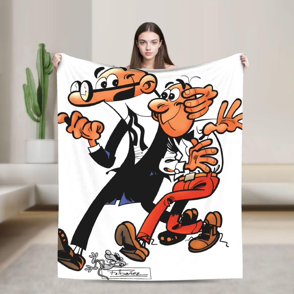 Blanket Decorative Mort & Phil Mortadelo y Filemón Throw Blanket  Flannel Bedspread For Home Decor Comfortable Sofa Bed Cover