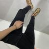 2025 High-Waisted Stretch Slimming Women's Flared Cropped Jeans for Spring/Autumn