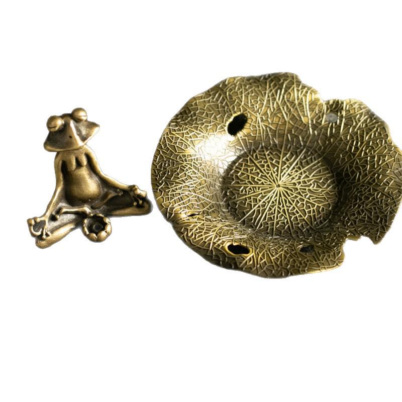 Alloy Frog Incense Holder Set - Chinese Ethnic Style for Home or Office