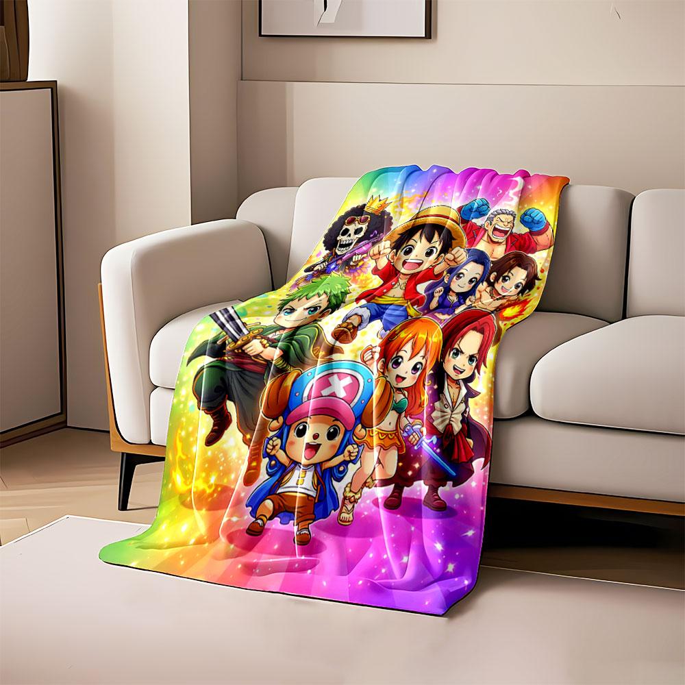 

A colorful cartoon group with dynamic poses and vibrant rainbow streaks. for all seasons blanket lunch break throw gift 80cm x 120cm