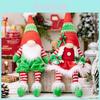 Red Green Hanging Leg Gnome Figurine Set For Festive Christmas Decorations