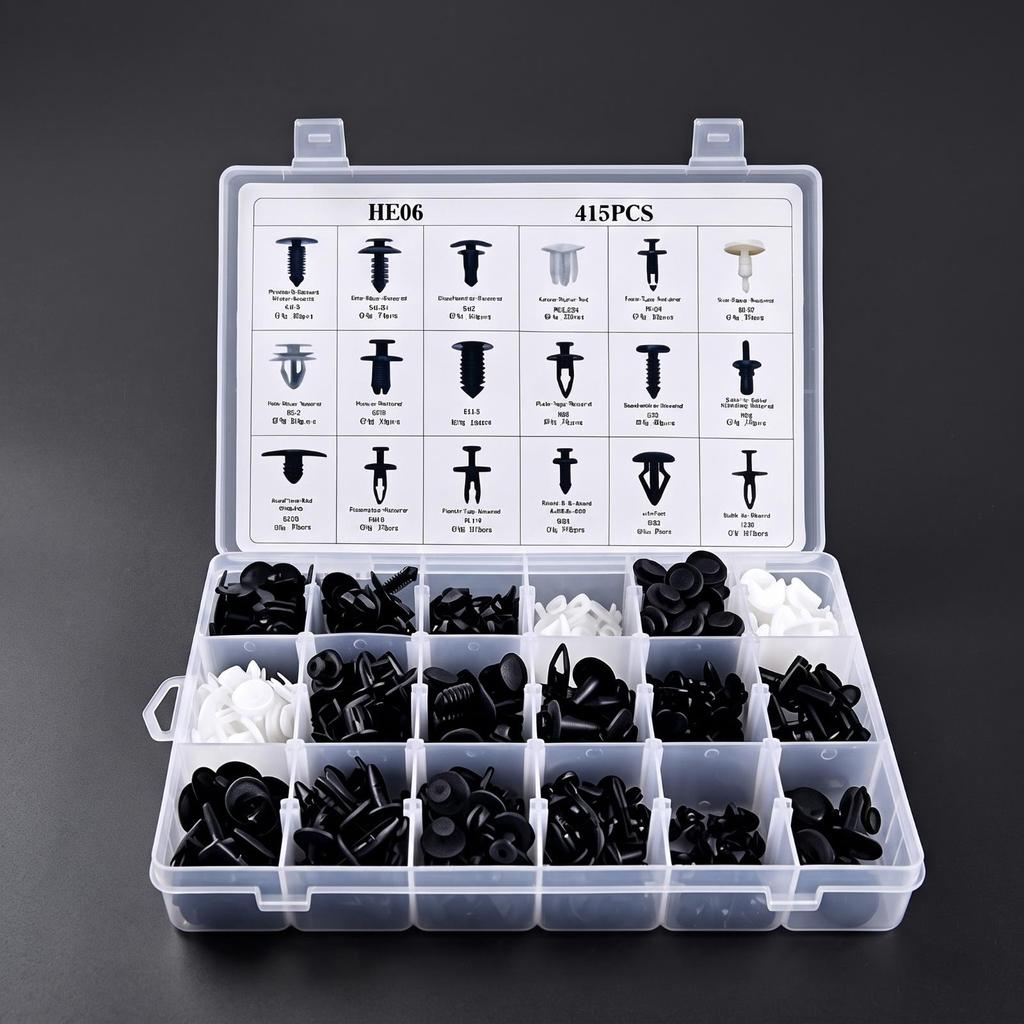 415 Pieces Car Retainer Fastener Set with Storage Case Organized for Mechanics