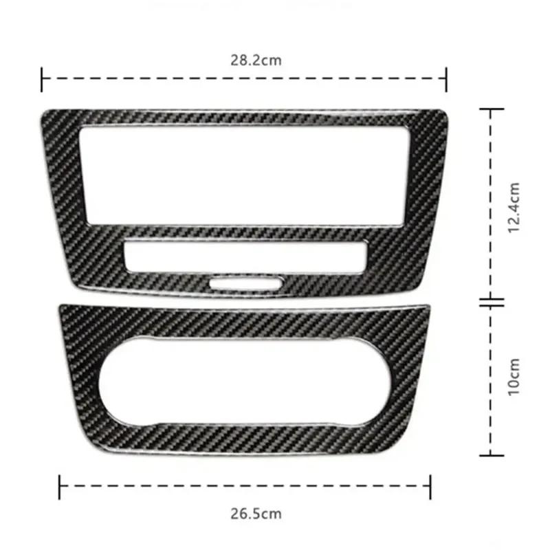 Black Carbon Fiber Car Inner Center Console CD Panel Trim For Mercedes For Benz GLE W166 2015- Car Interior Accessories