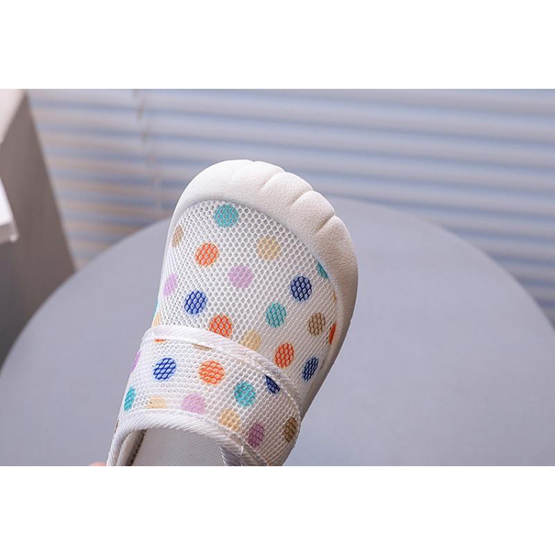 Summer New Style Breathable Mesh Shoes / Boys' Toe-Covered Anti-Kick Perforated Shoes / Girls' Colorful Printed Beach Shoes