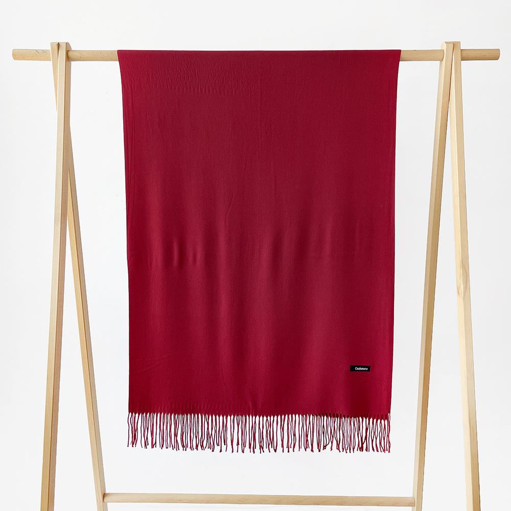 Autumn and winter scarf women's monochrome sheep sticky imitation cashmere scarf warm shawl versatile fringed scarf shawl