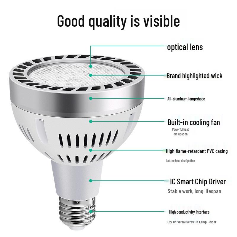 PAR35W LED Track Light Bulb E27 - Ideal for Clothing Stores, Malls, Hotels, and Supermarkets with COB Technology.